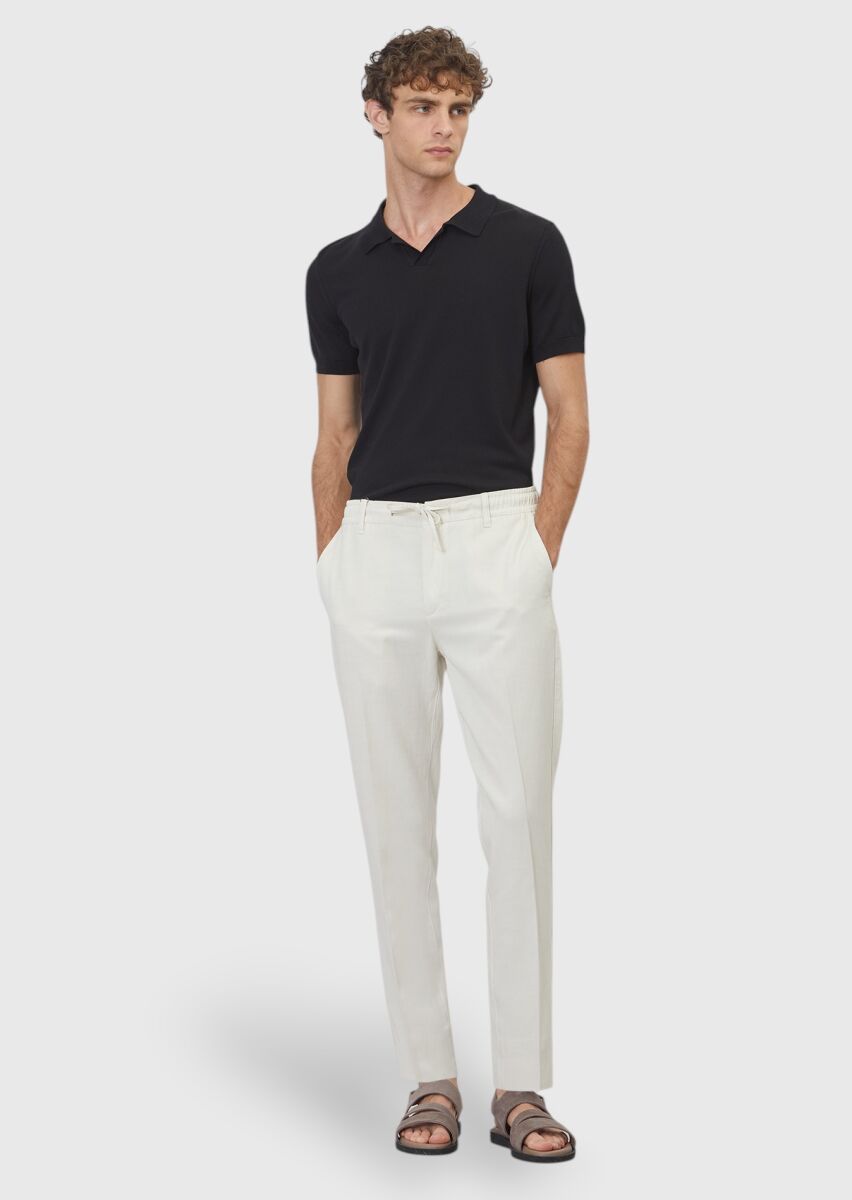 Stone Weaving Jogging Fit Casual Cotton Blended Trousers - 1