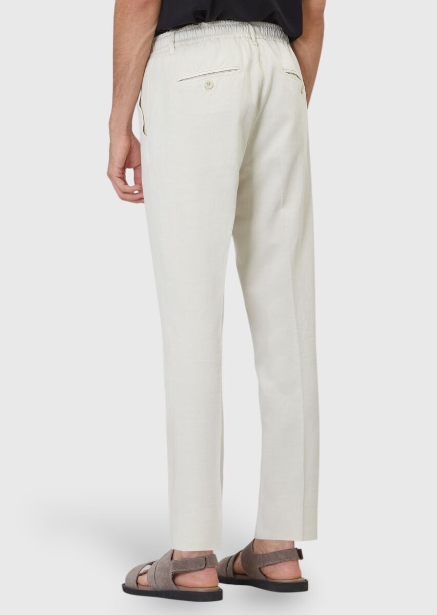 Stone Weaving Jogging Fit Casual Cotton Blended Trousers - 5