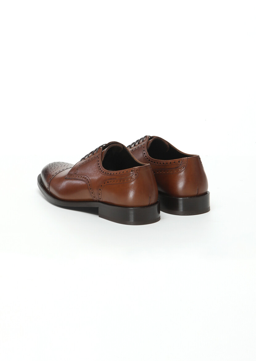 Tan Leather Classical Shoes - 4