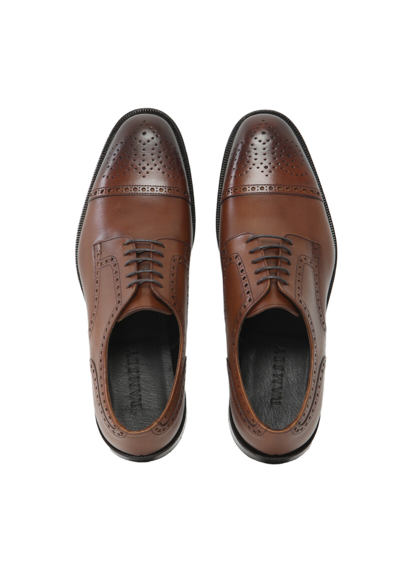 Tan Leather Classical Shoes - 6