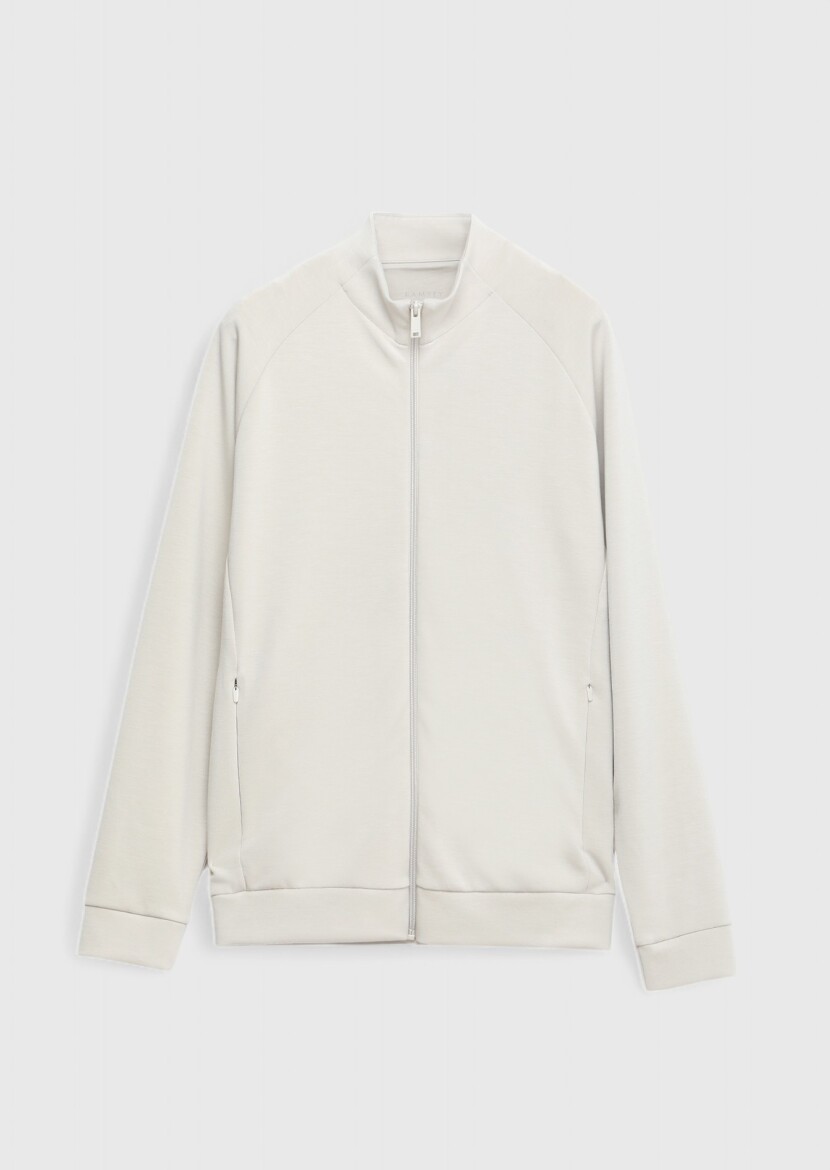 Taş Dik Yaka Düz Sweatshırt - 5