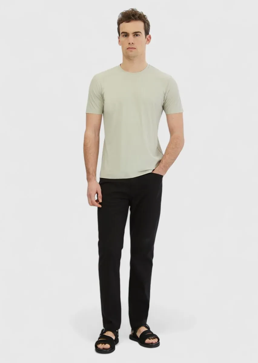 Taş Düz Bisiklet Yaka T-Shirt - 2