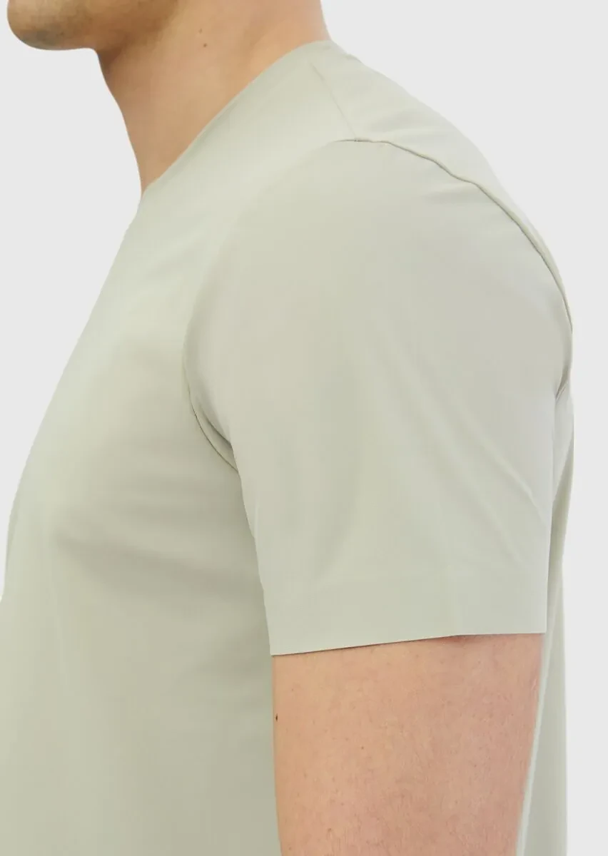 Taş Düz Bisiklet Yaka T-Shirt - 5