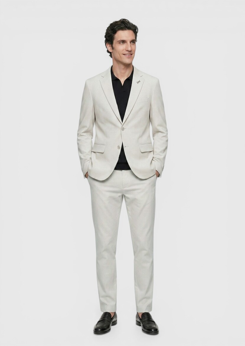 Taş Düz Comfort Fit Örme Takım Elbise - 4