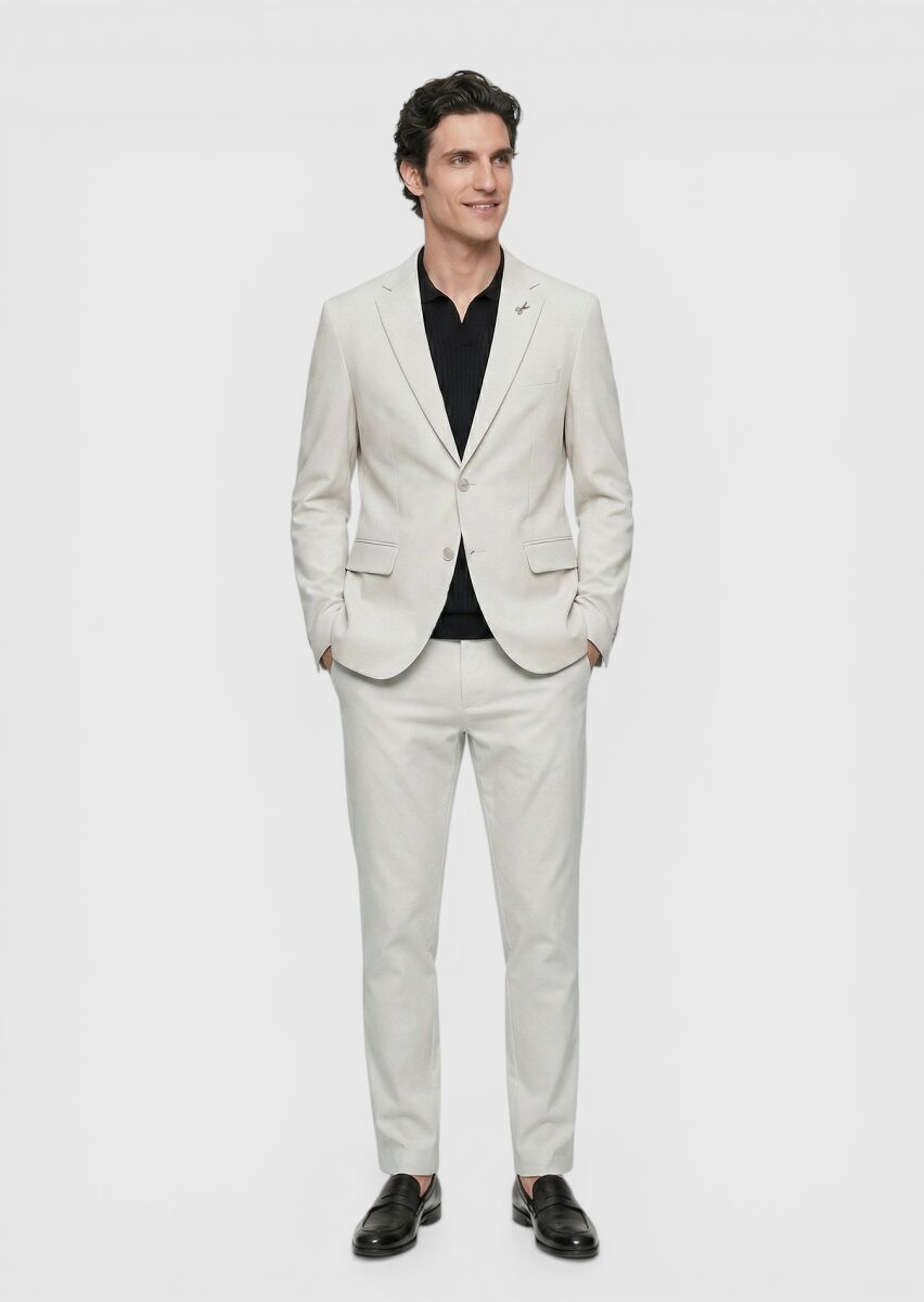 Taş Düz Comfort Fit Örme Takım Elbise - 4