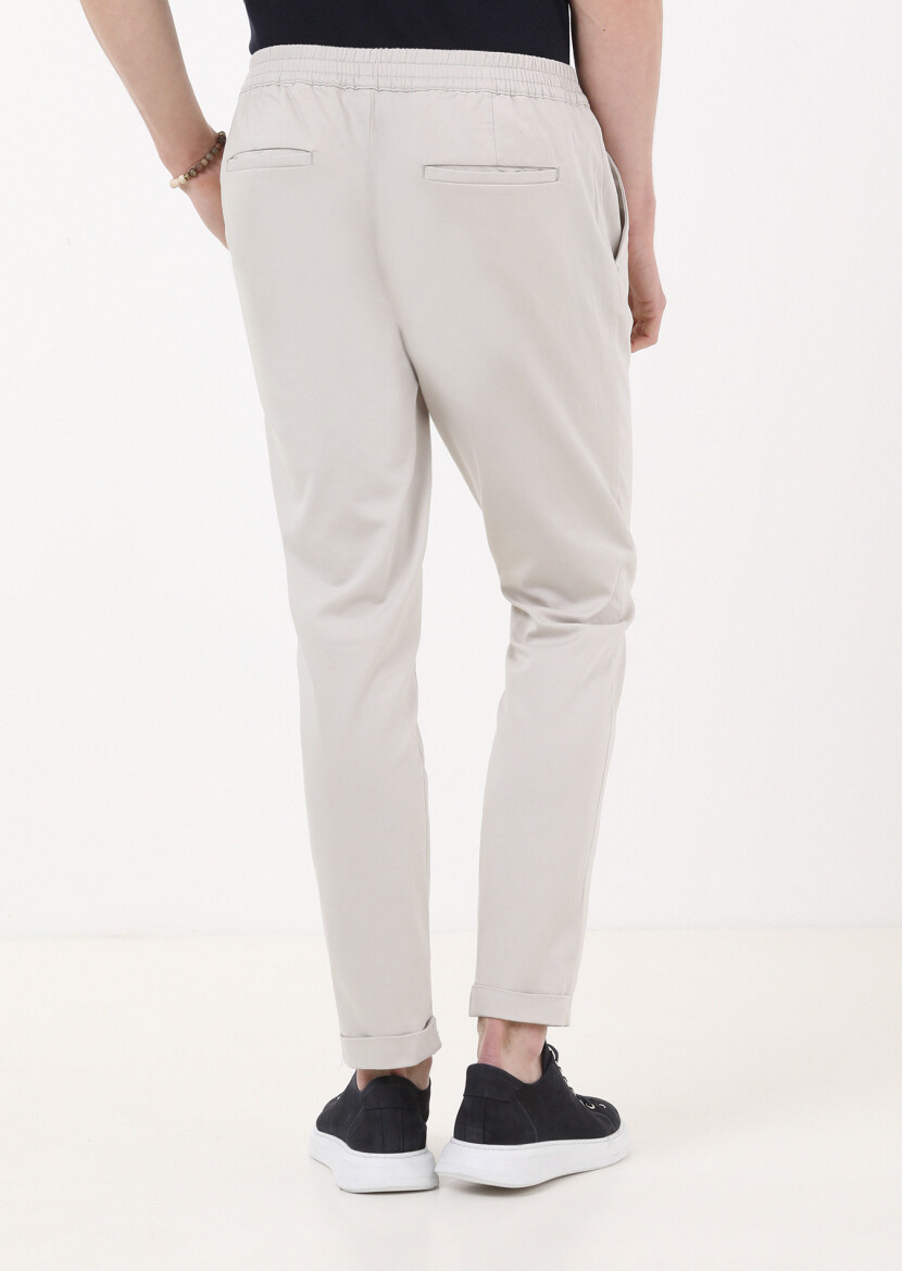 Taş Düz Dokuma Jogging Fit Casual Pamuk Karışımlı Pantolon - 3