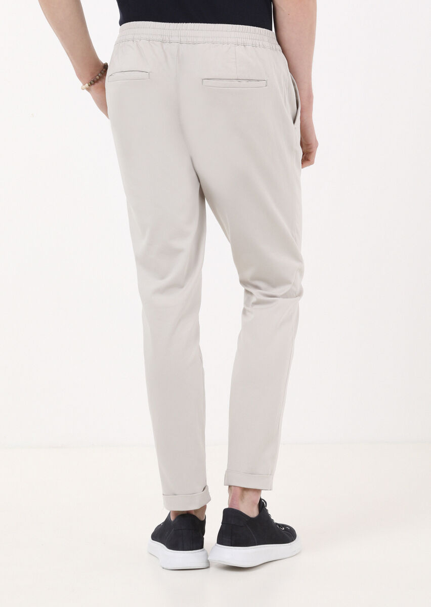 Taş Düz Dokuma Jogging Fit Casual Pamuk Karışımlı Pantolon - 3