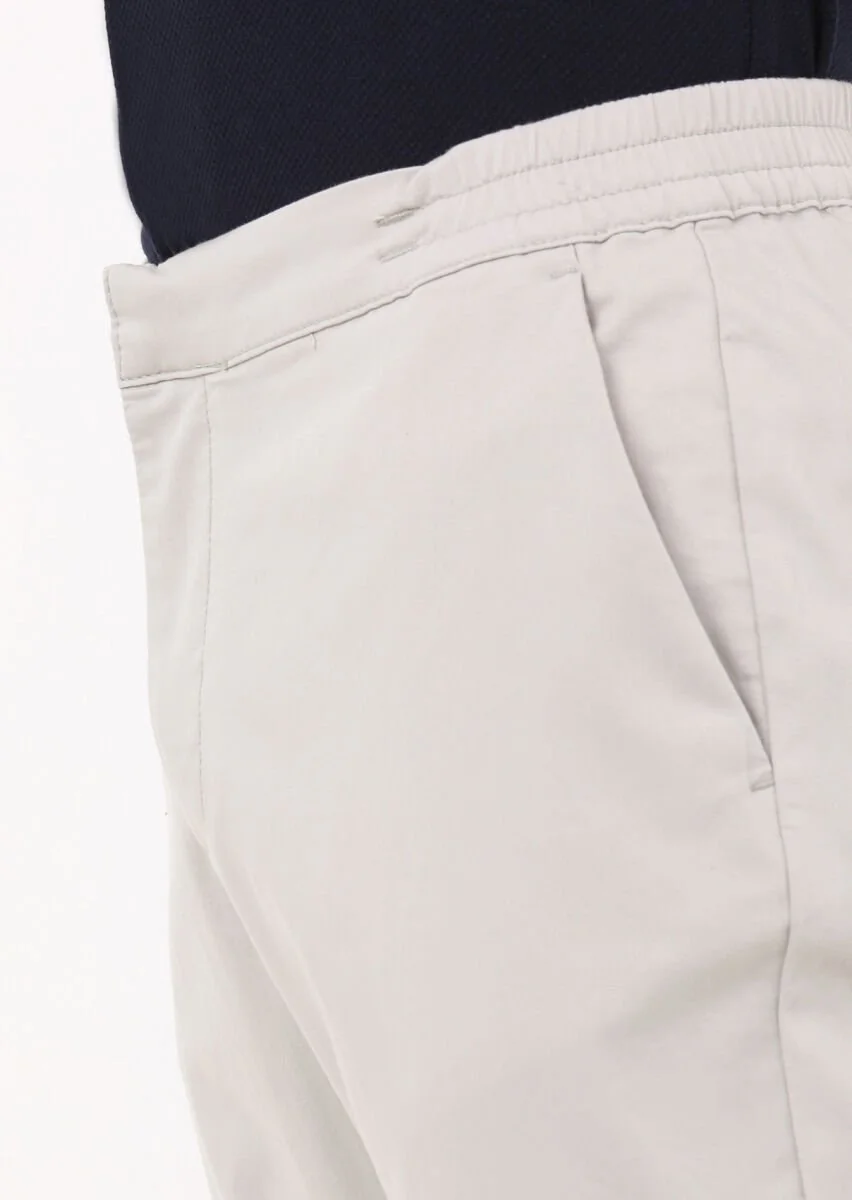 Taş Düz Dokuma Jogging Fit Casual Pamuk Karışımlı Pantolon - 2