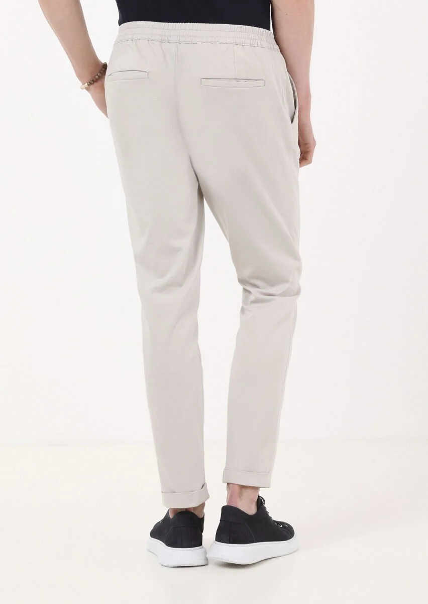 Taş Düz Dokuma Jogging Fit Casual Pamuk Karışımlı Pantolon - 3
