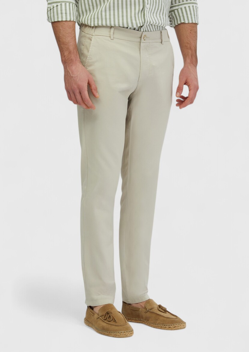 Taş Düz Dokuma Jogging Fit Casual Pamuk Karışımlı Pantolon - 3