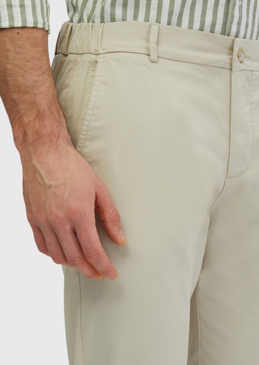 Taş Düz Dokuma Jogging Fit Casual Pamuk Karışımlı Pantolon - 4