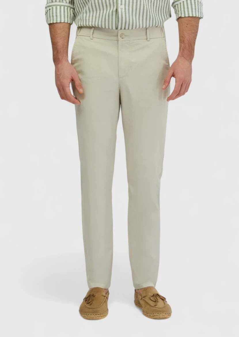Taş Düz Dokuma Jogging Fit Casual Pamuk Karışımlı Pantolon - 2
