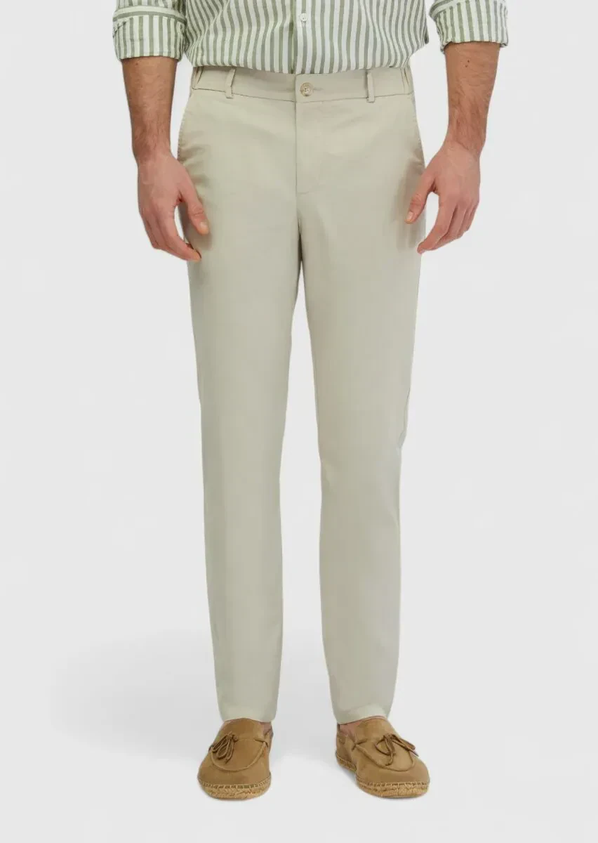 Taş Düz Dokuma Jogging Fit Casual Pamuk Karışımlı Pantolon - 2