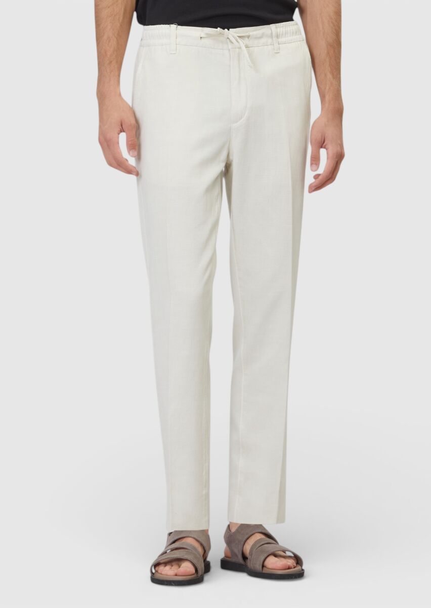 Taş Düz Dokuma Jogging Fit Casual Pamuk Karışımlı Pantolon - 2