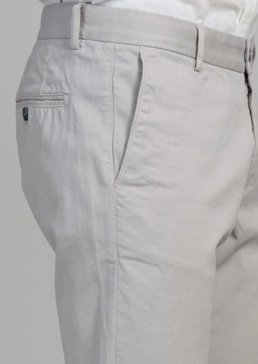 Taş Düz Dokuma Regular Fit Casual Pamuk Karışımlı Pantolon - 4