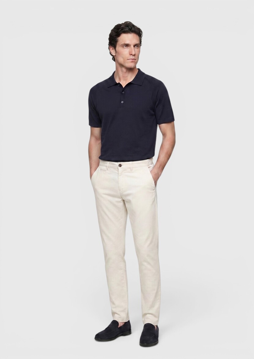 Taş Düz Dokuma Regular Fit Casual Pamuk Karışımlı Pantolon - RAMSEY
