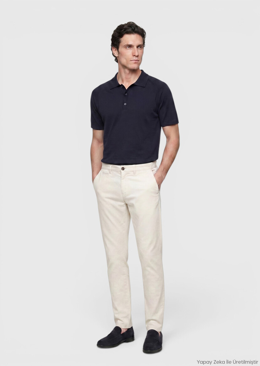 Taş Düz Dokuma Regular Fit Casual Pamuk Karışımlı Pantolon - RAMSEY