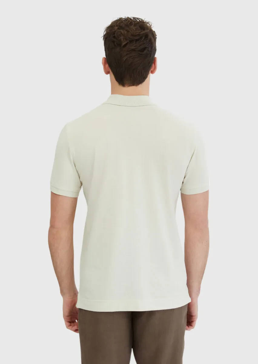 Taş Düz Polo Yaka %100 Pamuk T-Shirt - 7