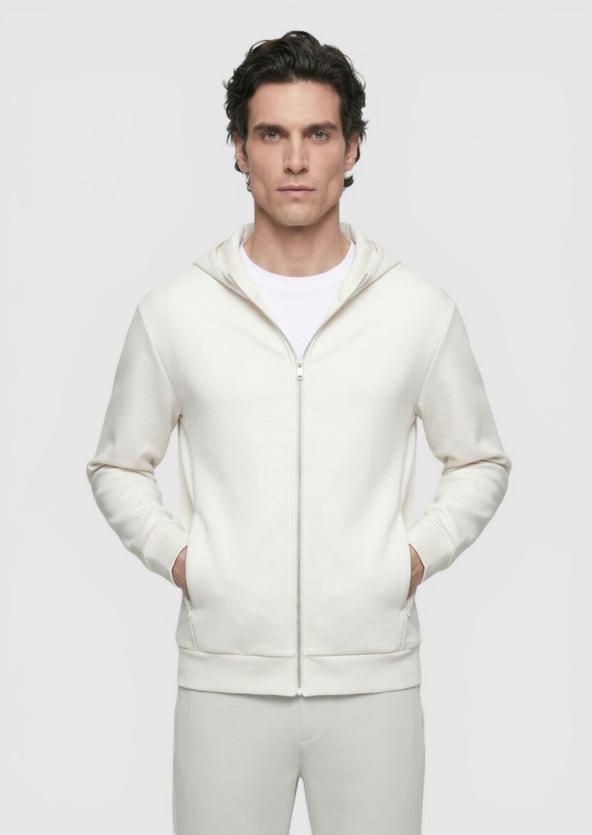 Taş Kapüşonlu Düz Sweatshırt - RAMSEY