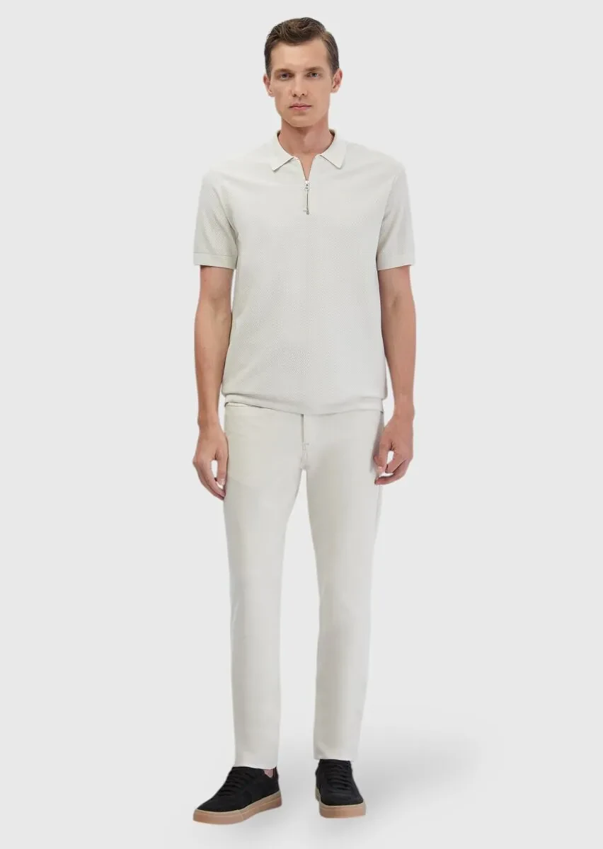 Taş Polo Yaka Jakarlı Triko - 2