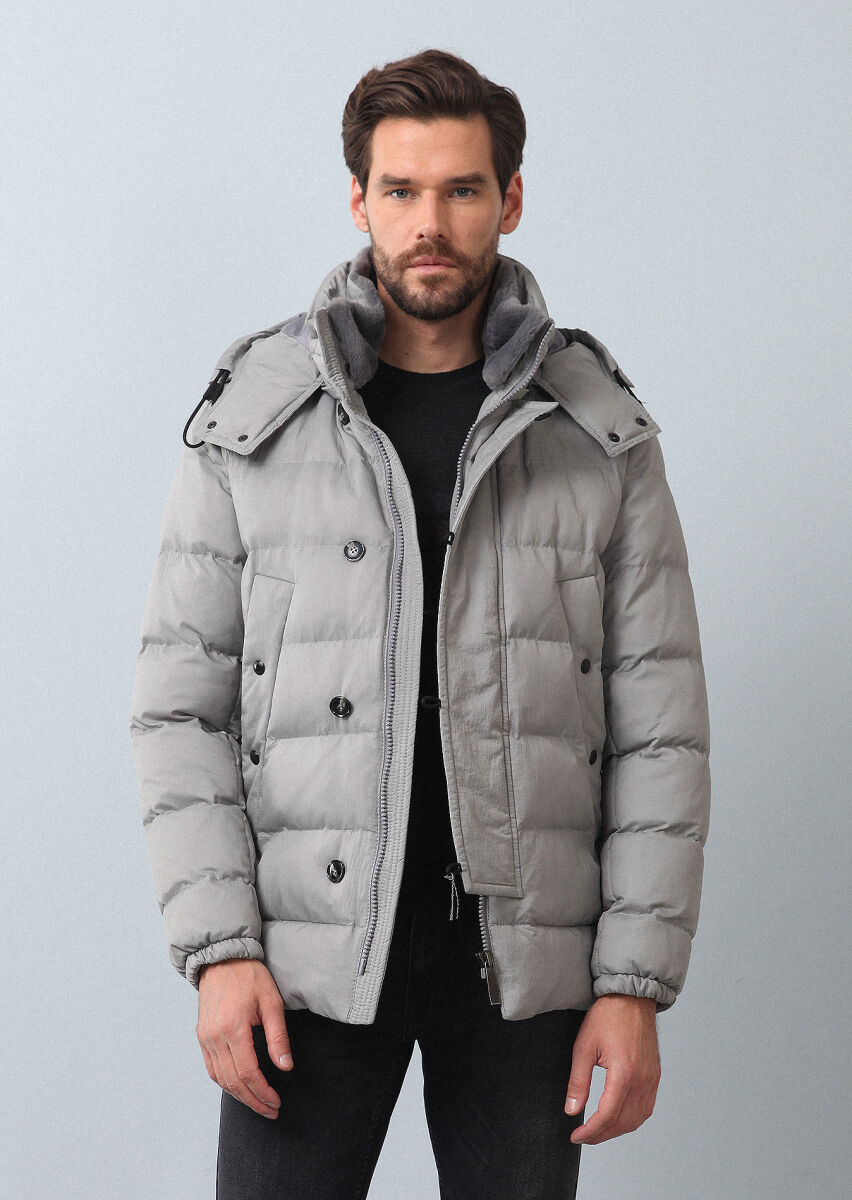 Taş Regular Fit Kelebek Yaka Casual Dokuma Kaban - 2