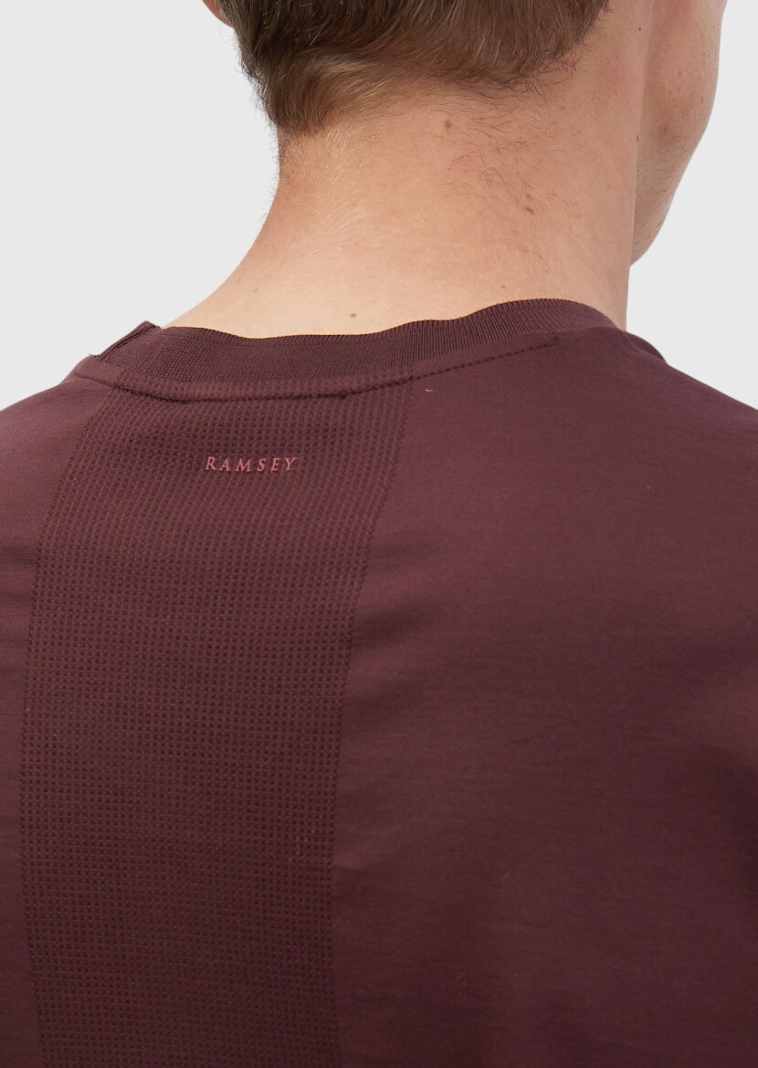 Tile Red Jacquard Crew Neck 100% Cotton T-Shirt - 4