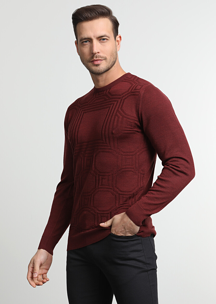 Tile Red Knitwear Sweatshirt - 3
