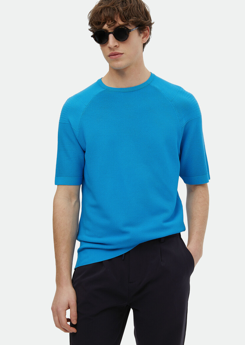 Turquoise Knitwear Sweatshirt 