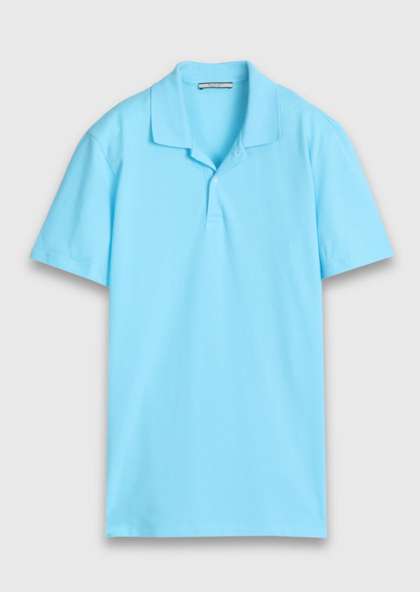 Turquoise Plain 100% Cotton T-Shirt - 6