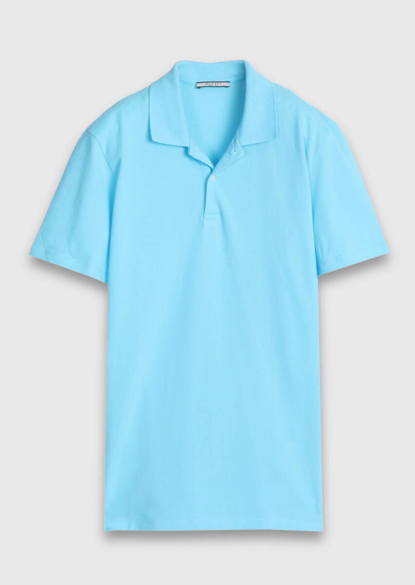 Turquoise Plain 100% Cotton T-Shirt - 6