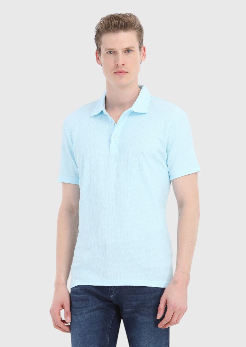 Turquoise Polo Neck T-Shirt - 2