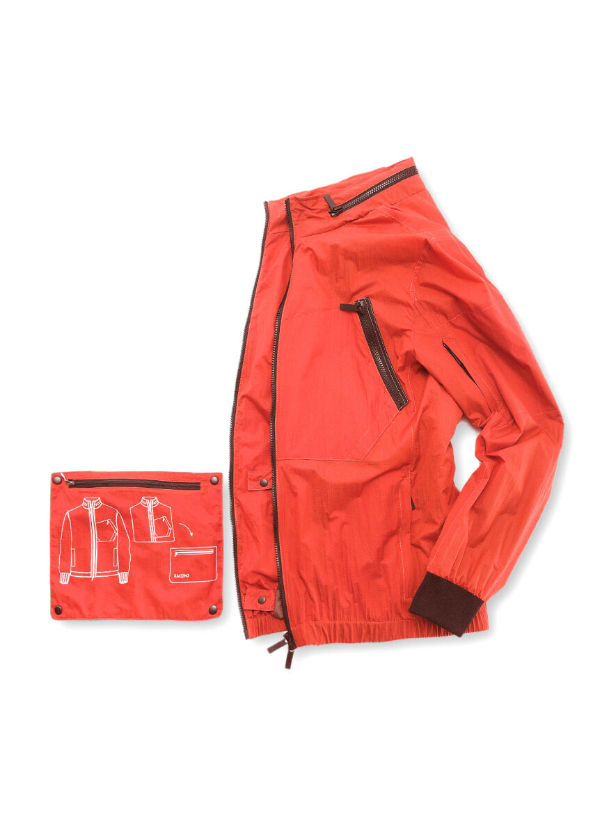 Turuncu Regular Fit Dik Yaka Denim Dokuma Mont - 9