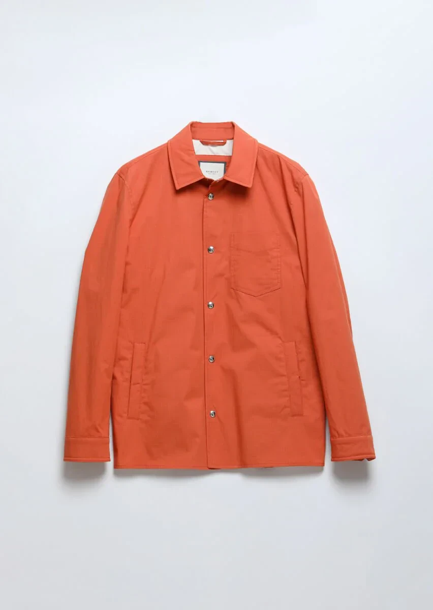 Turuncu Regular Fit Gömlek Yaka Casual Dokuma Mont - 7