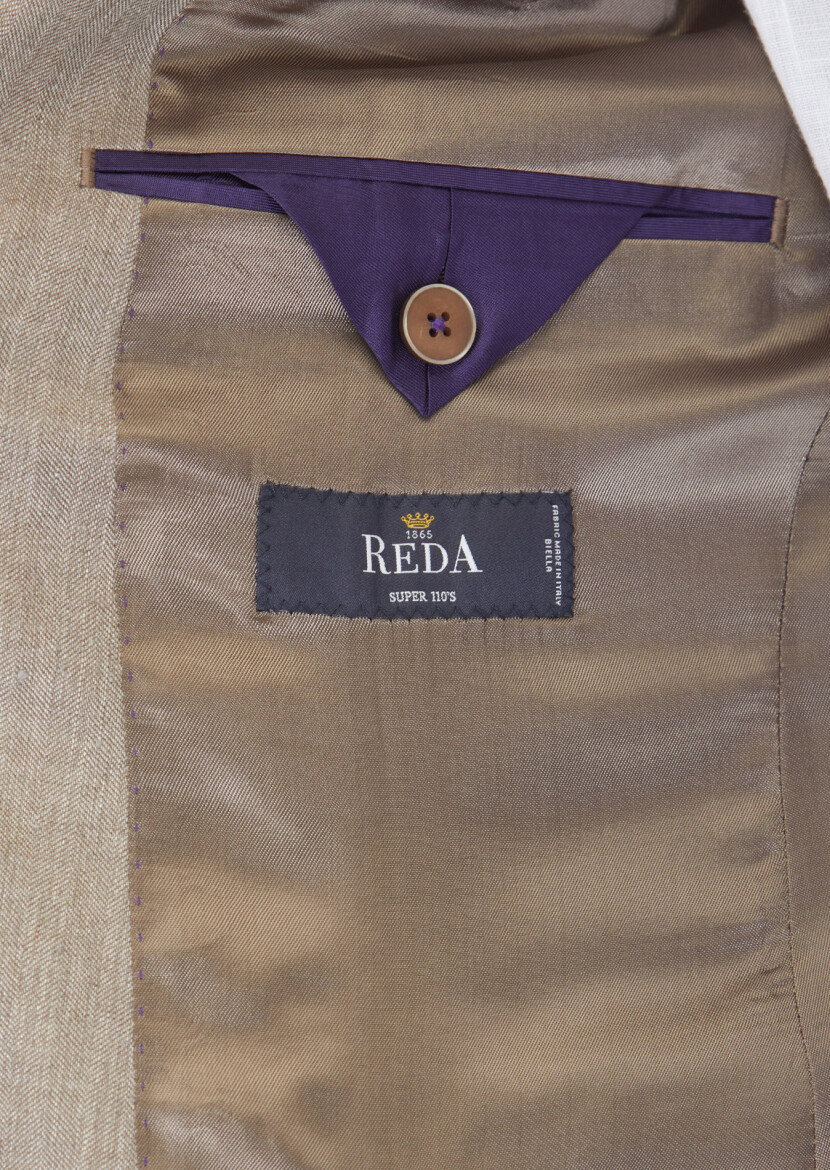 Vizon Desenli Zeroweight Slim Fit Yün Karışımlı Takım Elbise - 5