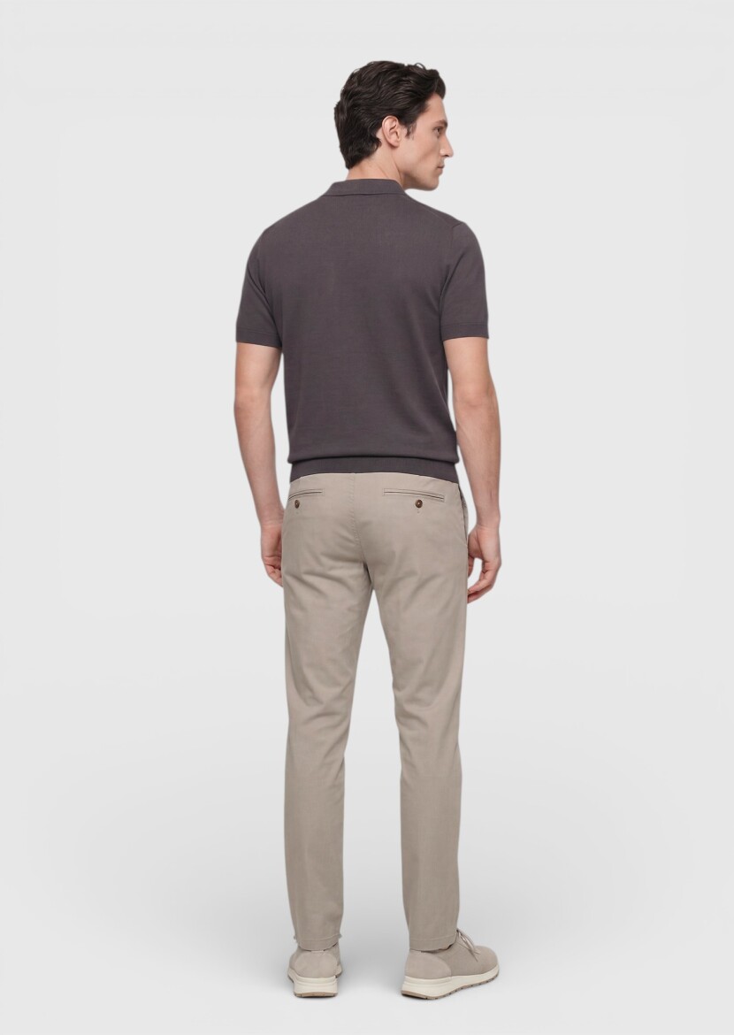 Vizon Düz Dokuma Regular Fit Casual Pamuk Karışımlı Pantolon - 4