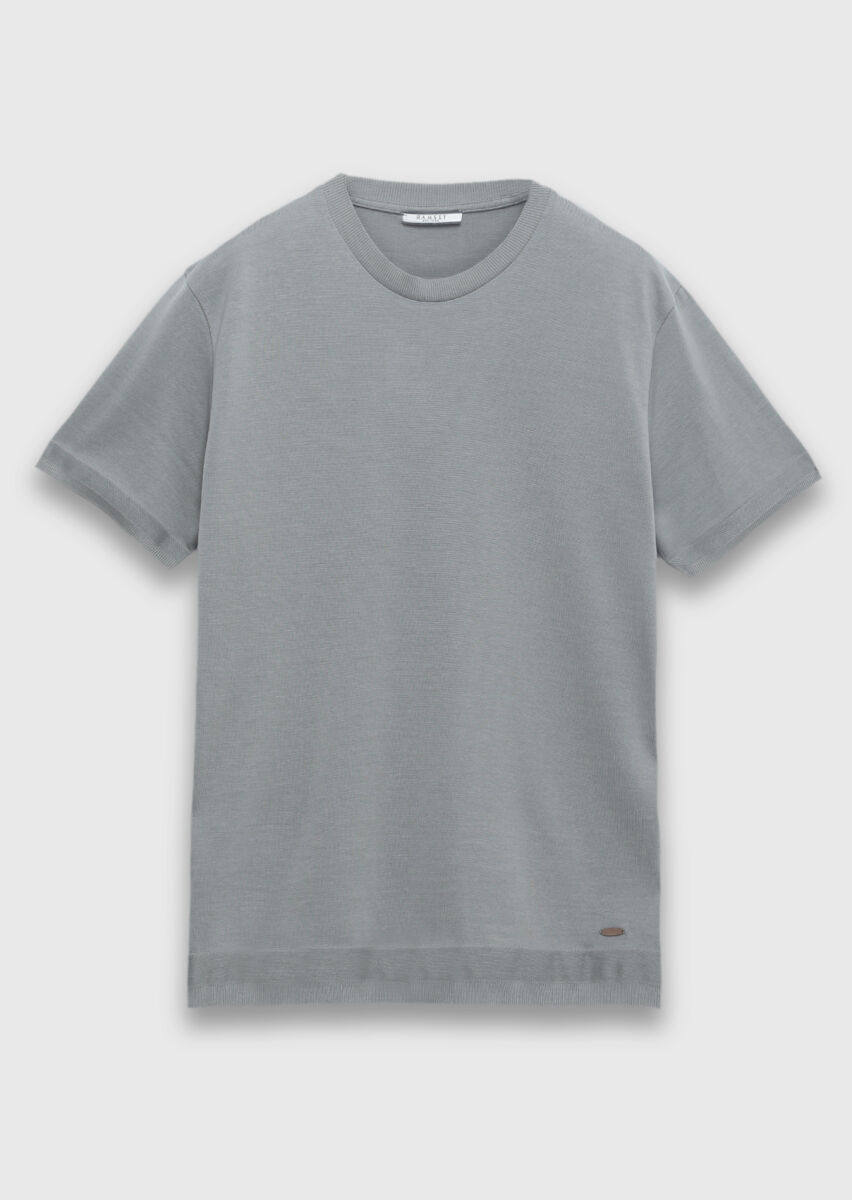 Vizon Düz %100 Pamuk T-Shirt - 5