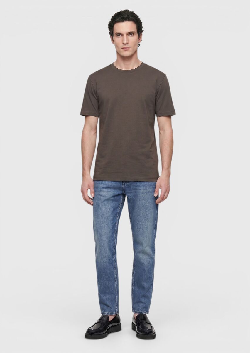 Vizon Düz %100 Pamuk T-Shirt - 4