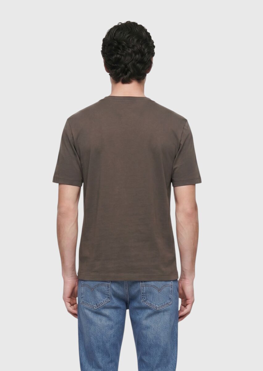 Vizon Düz %100 Pamuk T-Shirt - 5