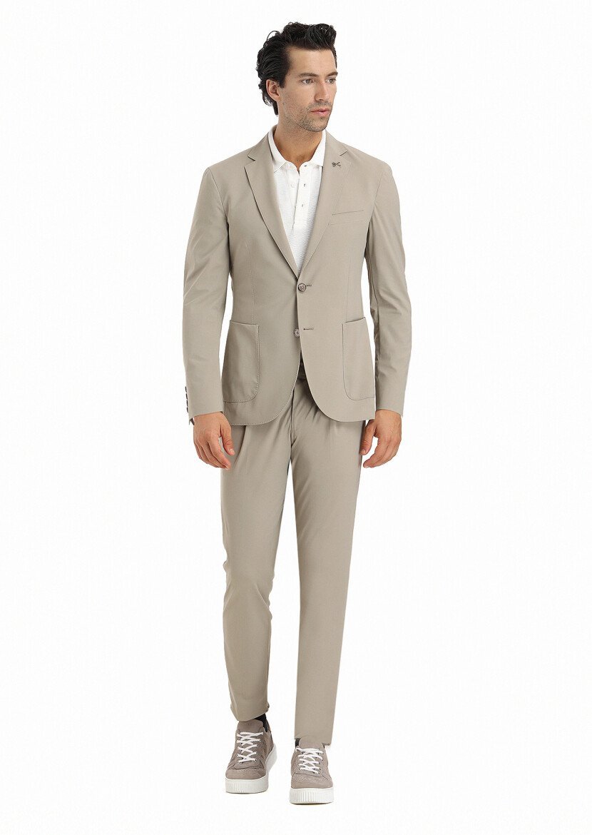 Vizon Düz Comfort Fit Örme Takım Elbise - 1