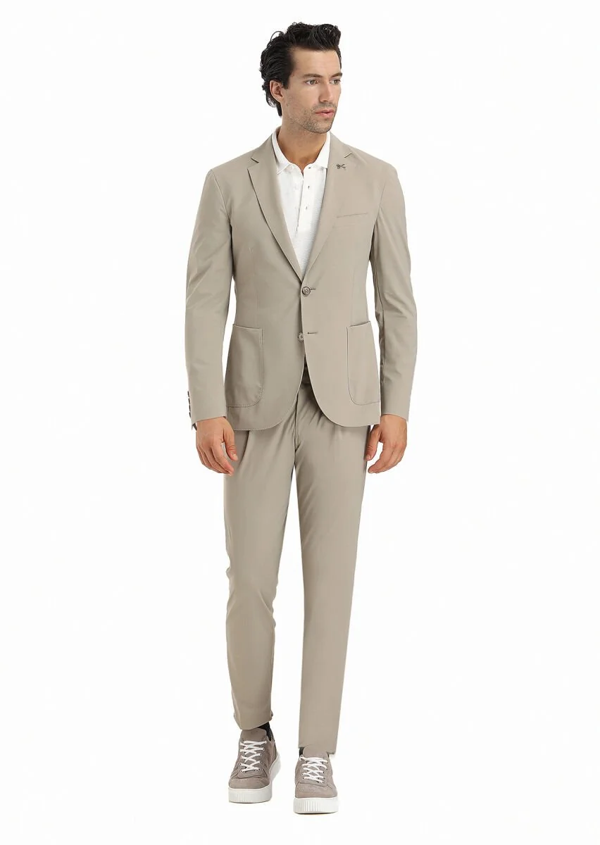 Vizon Düz Comfort Fit Örme Takım Elbise - 1