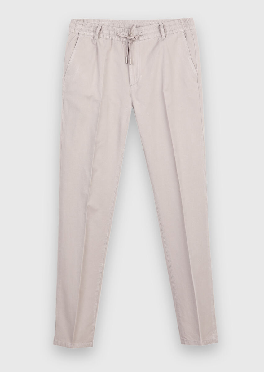 Vizon Düz Dokuma Jogging Fit Casual Pamuk Karışımlı Pantolon - 5