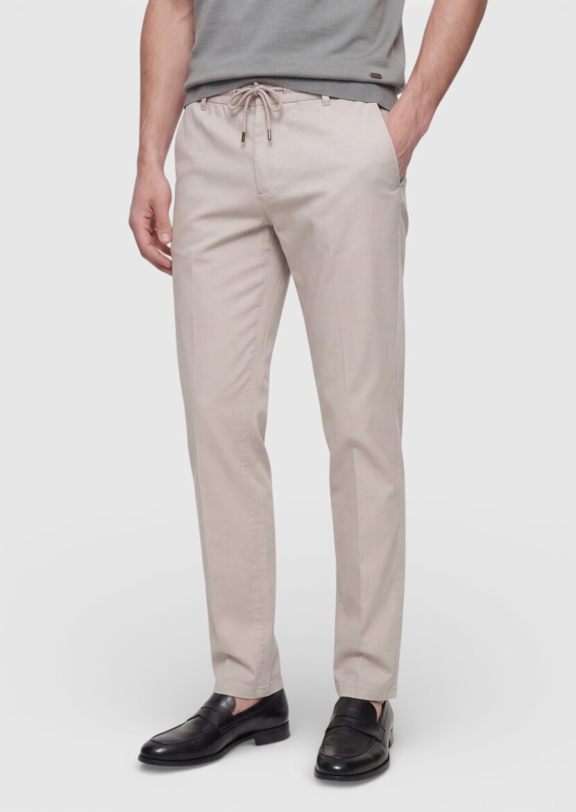 Vizon Düz Dokuma Jogging Fit Casual Pamuk Karışımlı Pantolon - 2