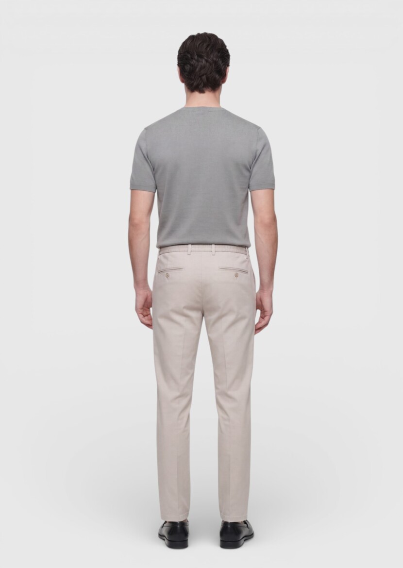 Vizon Düz Dokuma Jogging Fit Casual Pamuk Karışımlı Pantolon - 4