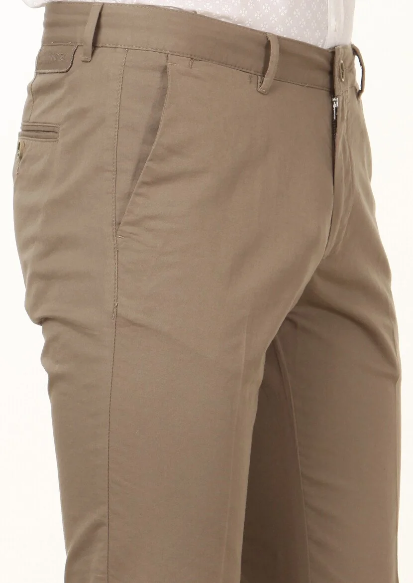 Vizon Düz Dokuma Regular Fit Casual Pamuk Karışımlı Pantolon - 3