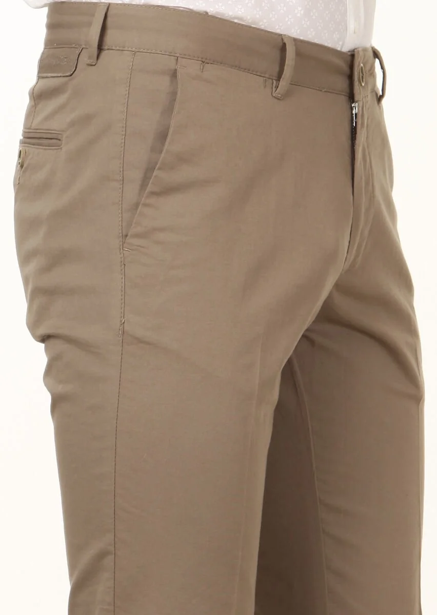 Vizon Düz Dokuma Regular Fit Casual Pamuk Karışımlı Pantolon - 3