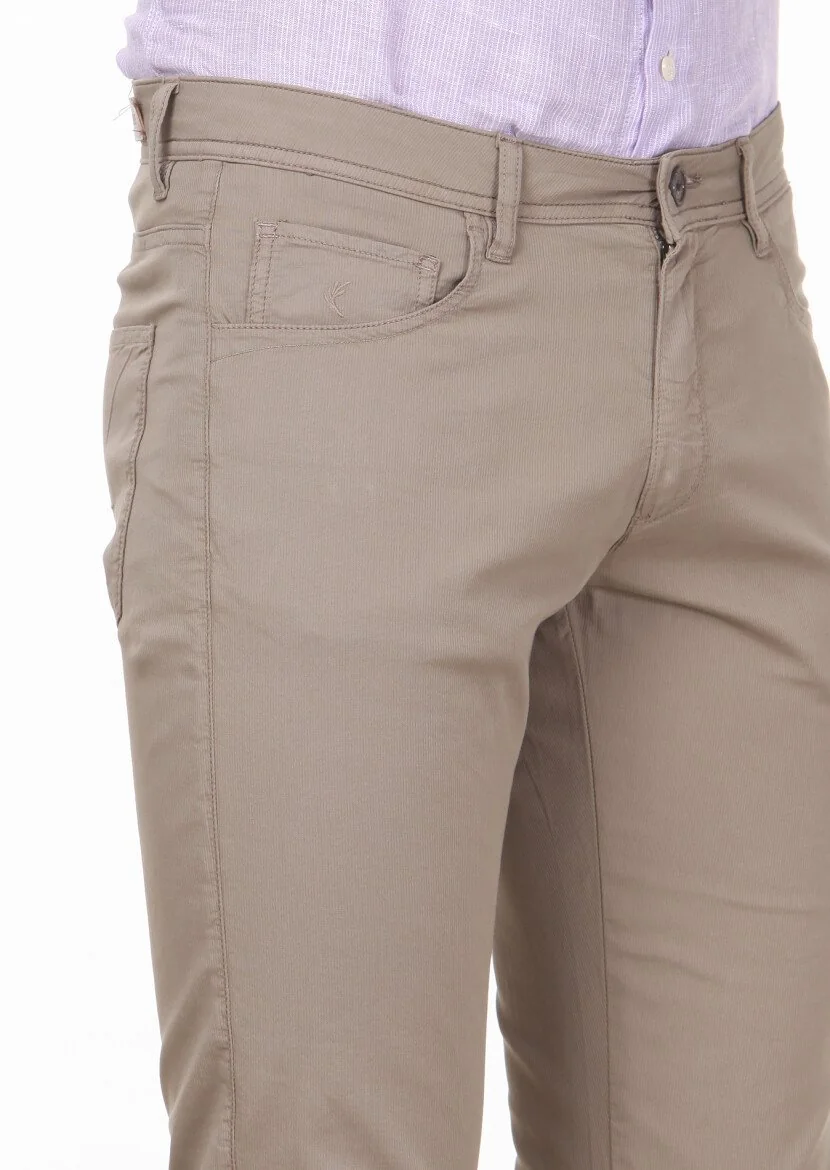 Vizon Düz Dokuma Regular Fit Casual Pamuk Karışımlı Pantolon - 3