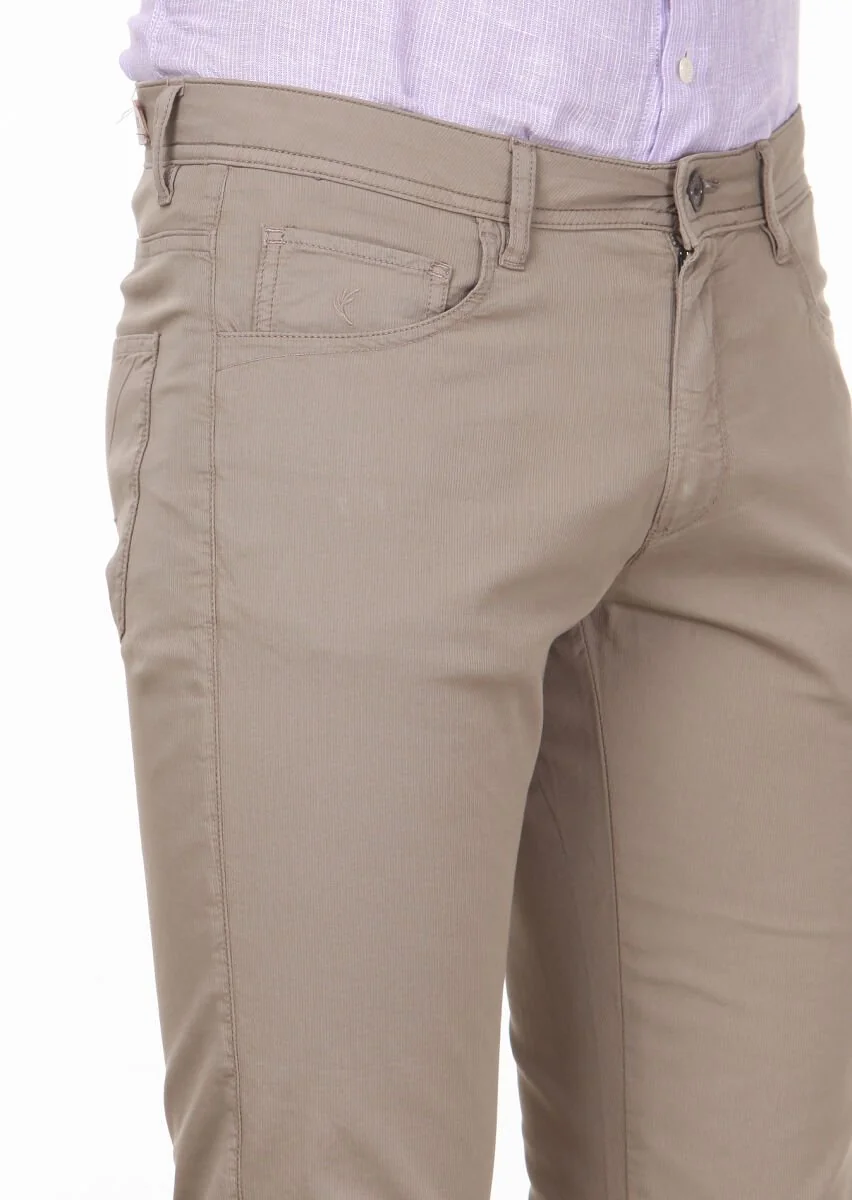 Vizon Düz Dokuma Regular Fit Casual Pamuk Karışımlı Pantolon - 3