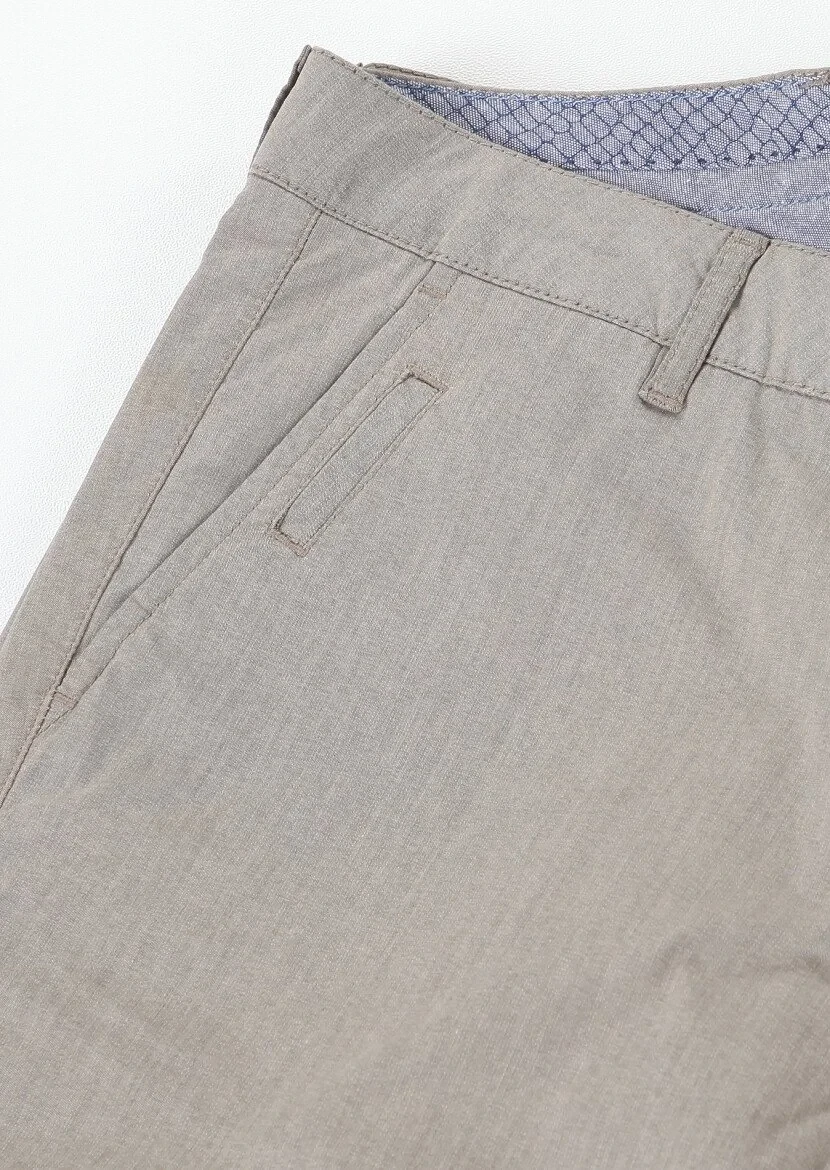 Vizon Düz Dokuma Regular Fit Casual Pamuk Karışımlı Pantolon 