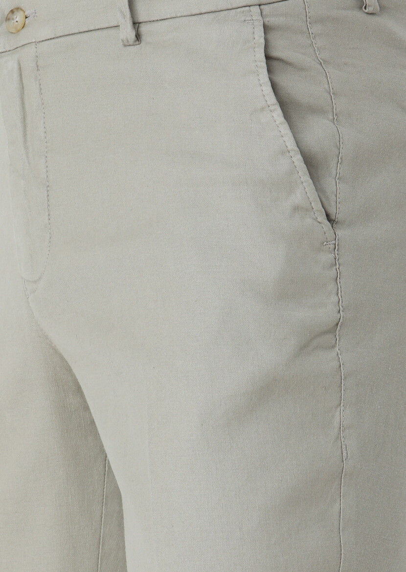 Vizon Düz Dokuma Regular Fit Casual Pamuk Karışımlı Pantolon 