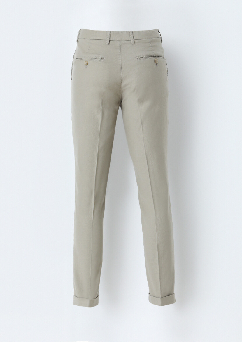 Vizon Düz Dokuma Regular Fit Casual Pamuk Karışımlı Pantolon - 3
